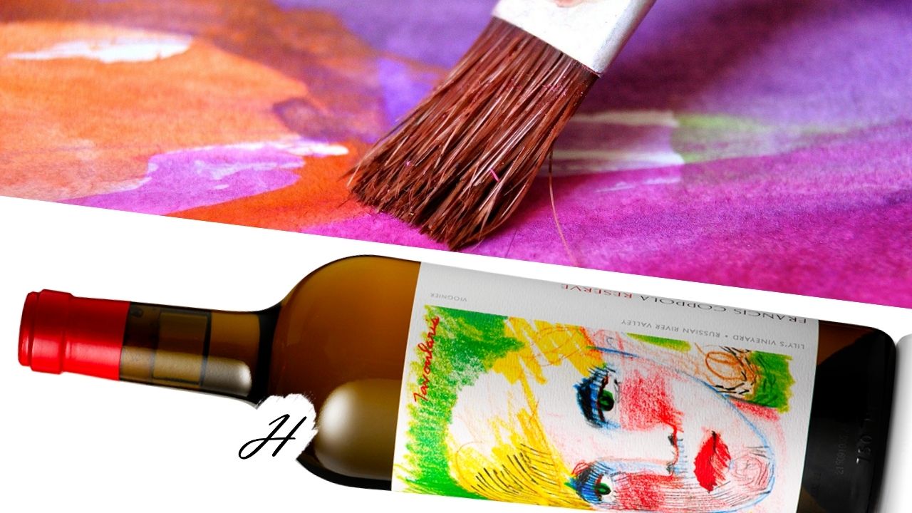 Coppola Winery Reserve Viognier Wine and Painting Healdsburg is Heavenly